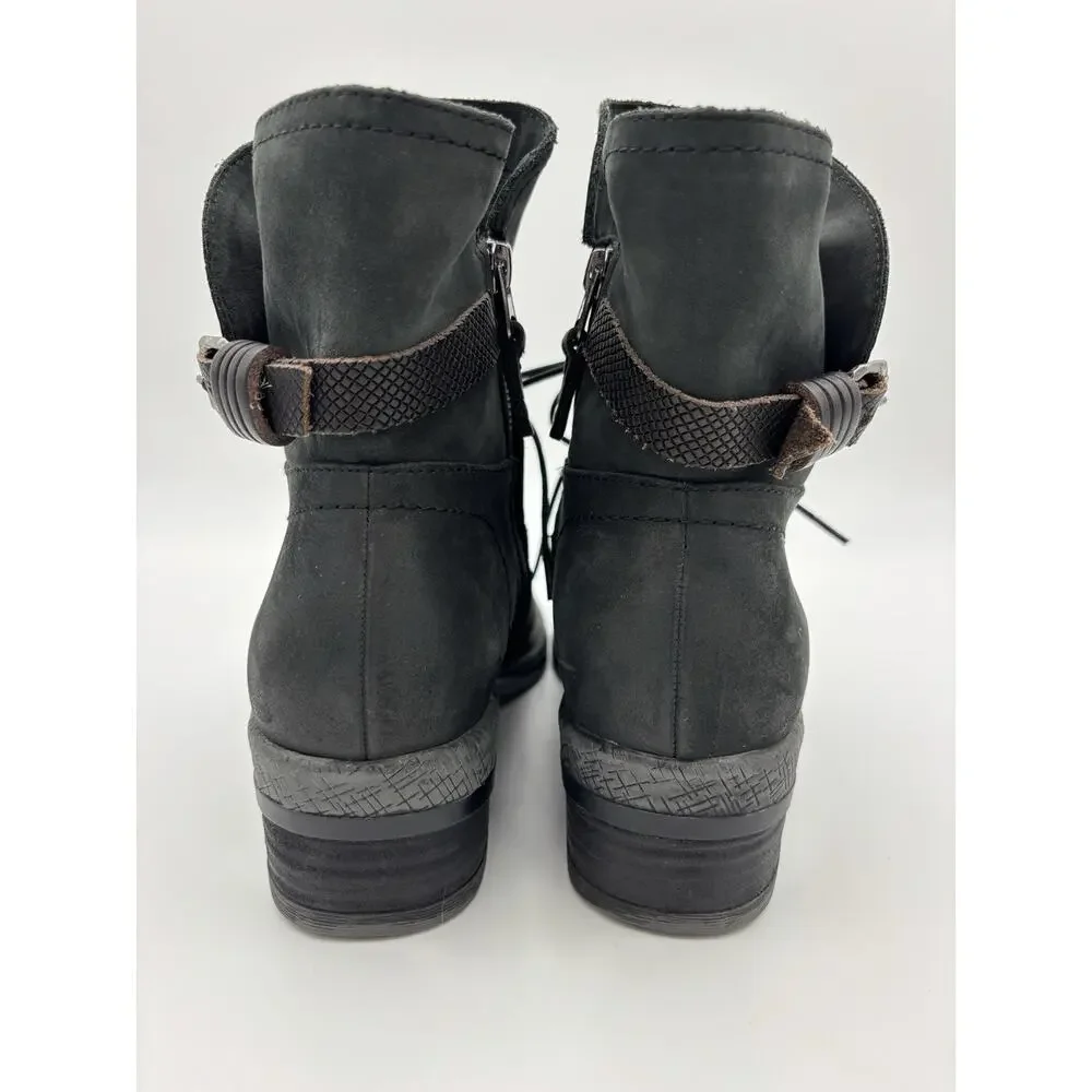 OTBT Gallivant Ankle Boots Lace Up Soft Black Grey Size 8.5